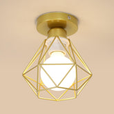 Plafonnier de Luxe, Châssis Doré 16*18 CM, en Métal, Forme de Diamant, Base E27